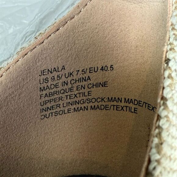 JustFab Women's Black Espadrille Wedge Sandals Size 9.5 Ankle Tie - Picture 6 of 16